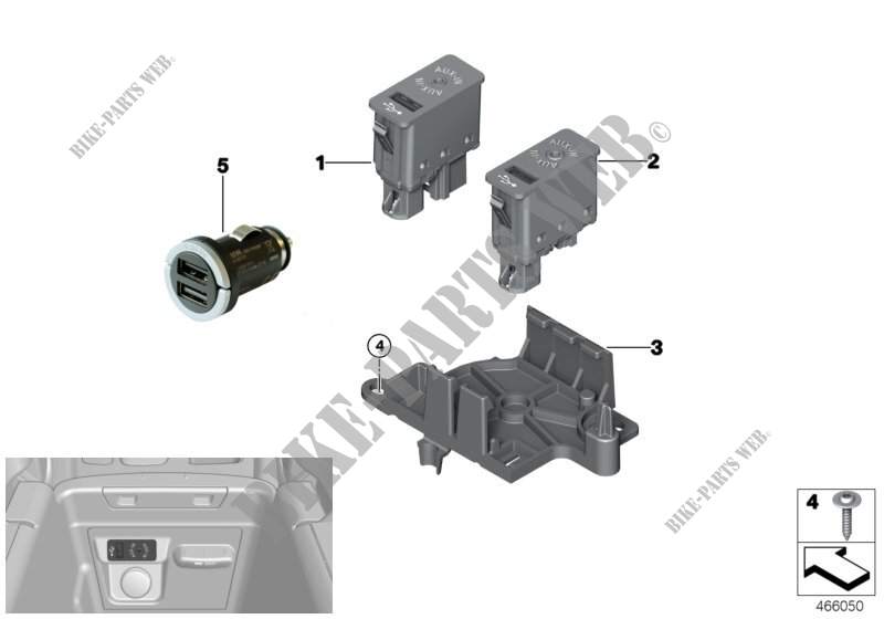 USB/AUX IN socket for BMW X6 35iX 2014