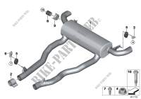 Exhaust system, rear for BMW 750dX 2018
