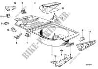 Mounting parts for trunk floor panel for BMW M535i 1984