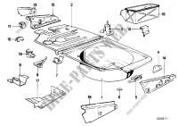 Mounting parts for trunk floor panel for BMW 520i 1980