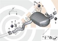 Rear silencer and installation kit for BMW X1 20i 2009