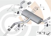 Rear silencer and installation kit for BMW X5 35iX 2009