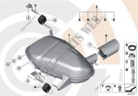 Rear silencer and installation kit for BMW X1 18i 2008