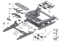 Seat, front, seat frame for BMW 520d 2013