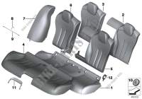 Seat,rear,cushion&cover, through loading for BMW 650iX 4.0 2011