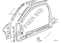 Single components for body side frame for BMW 635CSi 1985