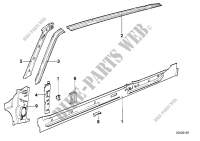 Single components for body side frame for BMW 535i 1985