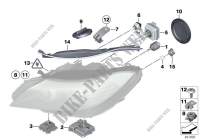 Single components for headlight for BMW Z4 20i 2011