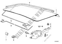 Single components for trunk lid for BMW 630CS 1975