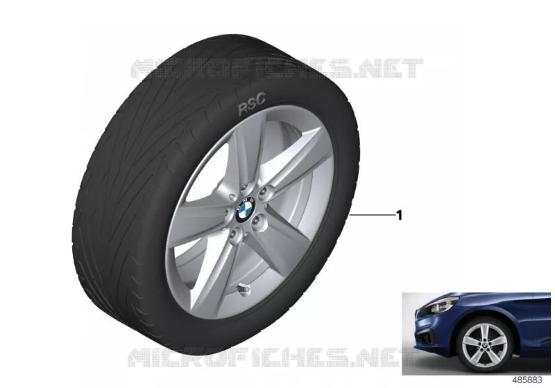 Bmw la wheel, star spoke 478 - 17 for BMW 214d 2014 - BMW