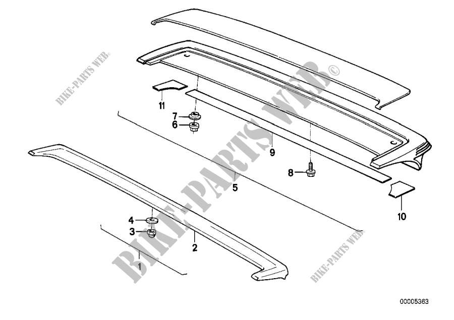 Rear spoiler single parts for BMW 318is 1989