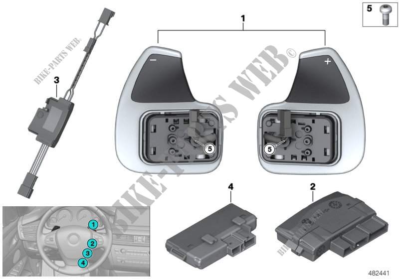 Steering wheel module and shift paddles for BMW X6 35iX 2014
