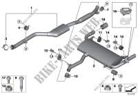 Exhaust system, rear for BMW X3 30eX 2018