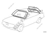 Glazing, mounting parts for BMW 318is 1989