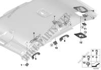 Mounting parts, roofliner for BMW X1 20dX 2014