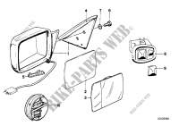 Outside mirror for BMW 320i 1986