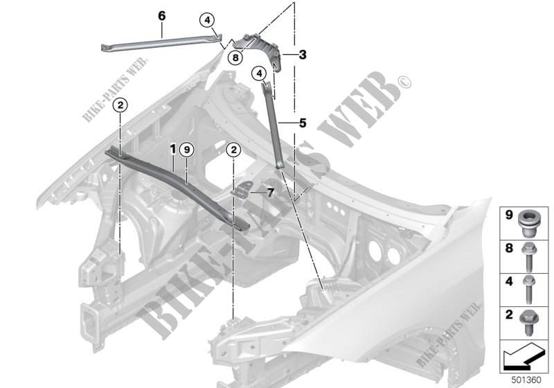 Brace for body front end for BMW X6 35iX 2014