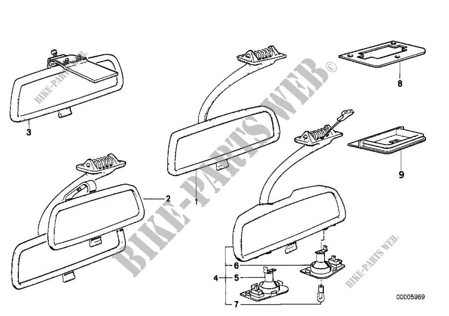 Interior rear view mirror for BMW 728i 1979