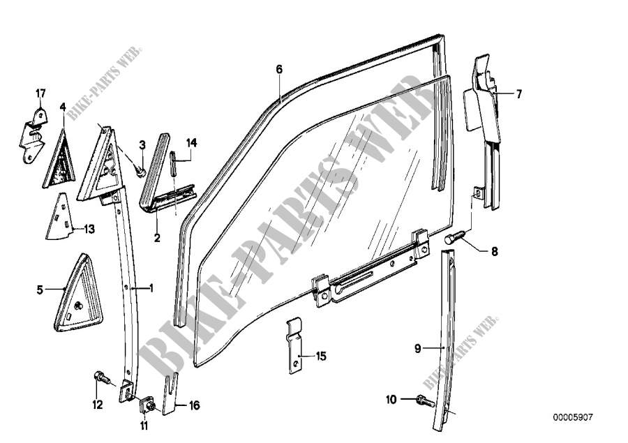 Window guide, front for BMW 728i 1979